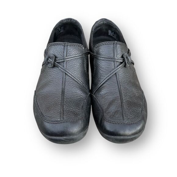 Clarks In Motion Kick Black Leather Slip on Loafers Shoes Women's size 8 - Picture 6 of 15